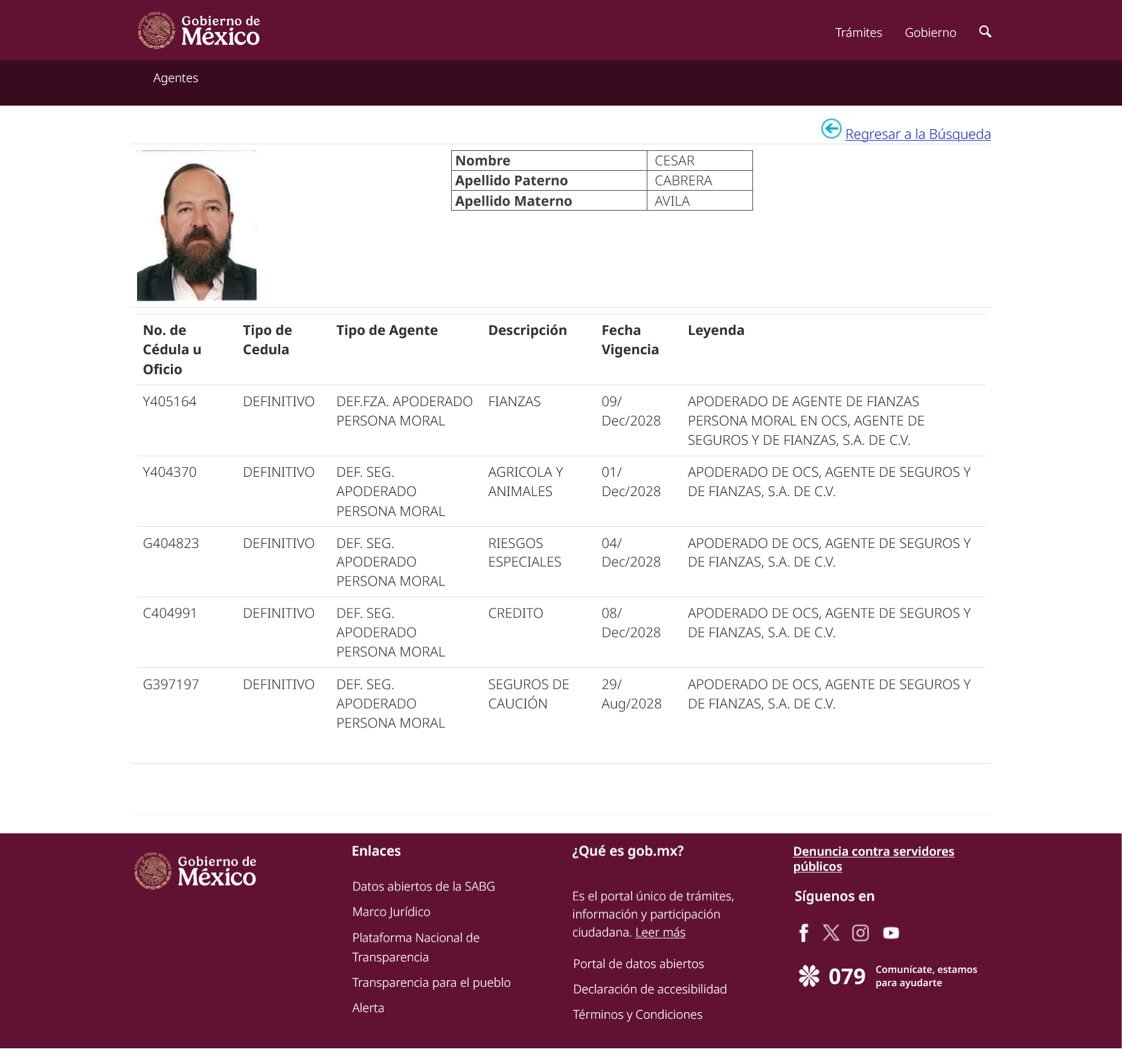 Agente de Seguros César Cabrera Ávila