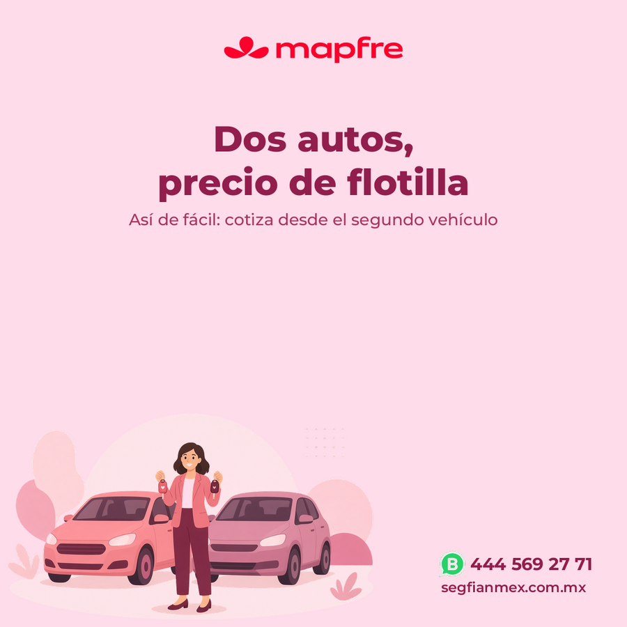 Dos autos, precio de flotilla Mapfre
